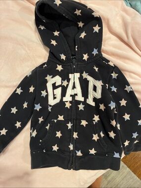 GAP Black Hoodie with Pastel Star Print